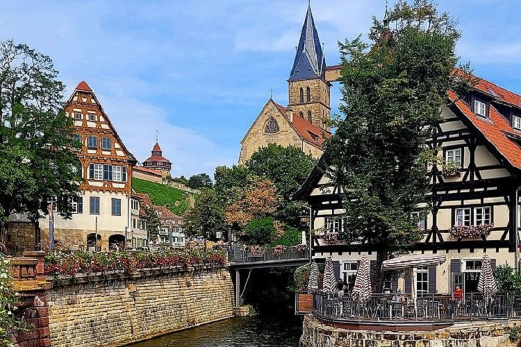 old houses by the river